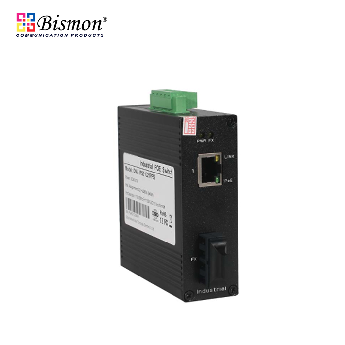 10/100Base-T PoE with 1xSC Dual fiber Single-mode 20km Industrial switch